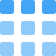 Menu square boxes setup in rows and column icon