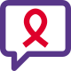 Patient dealing with cancer being supported by telemedicine doctor over the chat icon