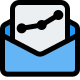 Line chart report shared via mail with organization icon