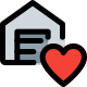 Warehouse with heart favorite shape logotype layout icon