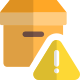 Delivery Box with hazard warning logotype layout icon