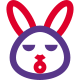 Sleepy rabbit with emoji pictorial representation shared online icon