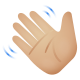 손 흔들기 - 중간 - 밝은 피부색 icon