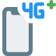 Advance cell phone fourth generation plus connectivity network facility icon