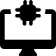 How speed microprocessor in a desktop computer icon