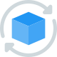 Reload cube design with loop arrows layout icon