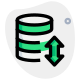 Uplink and downlink arrows on a server database transfer icon