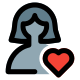 Favorite user profile picture with heart logotype icon