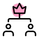 Top management manager under crown badge logotype icon