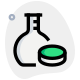 Research and development in a lab regarding the medicine icon