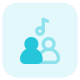 Group music party song on a music playlist icon