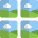 Square image block grids representing collage layout icon