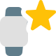 Favorite contact starred on smartwatch logotype layout icon