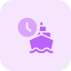 Cargo ship in queue for next shipment delivery icon