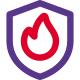 Building fire protection isolated on a white background icon