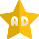 Star rated advertisement online isolate on white background icon