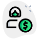 外部女商人与美元符号隔离在白色背景工作绿色塔尔维沃 icon