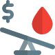 Prices of blood increases in terms of money icon