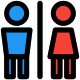 Toilet section for both male and female inside a laundry room service icon
