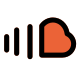 Online cloud computing SoundCloud application for music and podcasting icon