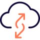Cloud uplink and downlink data transfer online on web server icon