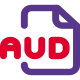 The AUD file extension is a data format used for AUD compressed audio files or sound clips icon