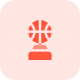 Basketball game trophy with round shape icon