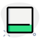 Bottom horizontal grid with upper enlarged frame icon