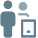 Multiple family member using web messenger on a smartphone icon