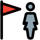 Businesswoman flagged for not maintaining end user agreement icon