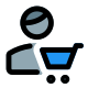 Buying a grocery item online on e-commerce website icon