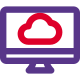 Cloud computing support with desktop version application icon