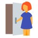 Frau-öffnet-Tür icon