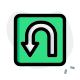 Turn u-turn sign for traffic direction layout icon