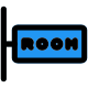 Classroom with different section and classes in school icon