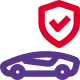 Vehicle insurance protection from accident and injury icon