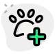 Add inurance for pet animals with foot print icon