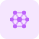 Atom structure with lattice holding each other icon