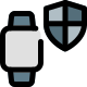 Smartwatch protected with latest tech defense technology icon