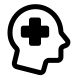 Neurology department with brain function vitals icon