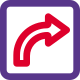 Turn right sign for traffic direction layout icon