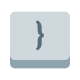 Right Curly Parentheses  Key icon