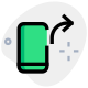 Mobile with forward sign for instant messenger icon