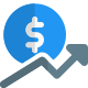 Direct growth of internation forex money market icon