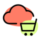 Online cloud connected e-commercing shopping website portal icon