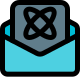 Sending information regarding nuclear power in the mail icon