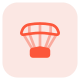 Parachute for the skydiving sports in TV icon