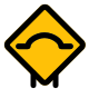 Bump ahead warning signal on road ahead icon