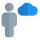 Cloud computing engineer with advance support layout icon