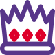 Royal kingdom crown with jewels embedded layout icon